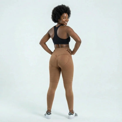 AUREN 3D Leggings - Brown Coffee
